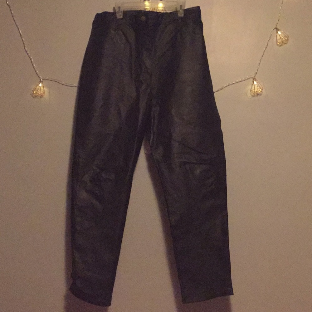 Via accenti leather pants